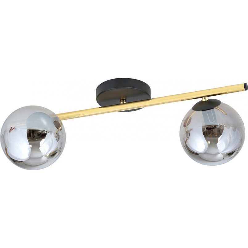 Plafon szklany Splendi II 55cm - grafit/złoty/czarny | Emibig