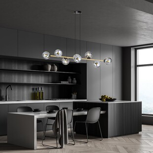 Lampa Gravity VIII - Szklane Kule, Grafit/Złoto | Emibig