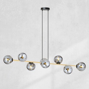 Lampa Gravity VIII - Szklane Kule, Grafit/Złoto | Emibig