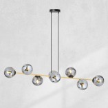 Lampa Gravity VIII - Szklane Kule, Grafit/Złoto | Emibig