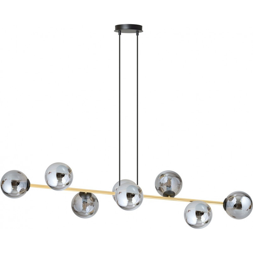 Lampa Gravity VIII - Szklane Kule, Grafit/Złoto | Emibig