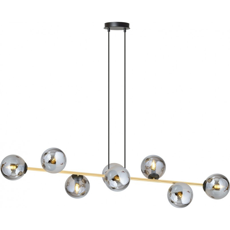 Lampa Gravity VIII - Szklane Kule, Grafit/Złoto | Emibig