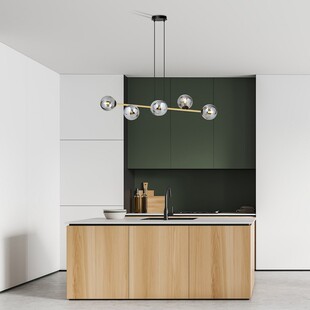 Lampa Gravity IV - Szklane Kule, Grafit/Złoto/Czarny | Emibig