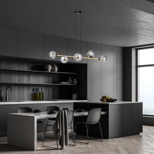 Lampa Gravity IV - Szklane Kule, Grafit/Złoto/Czarny | Emibig