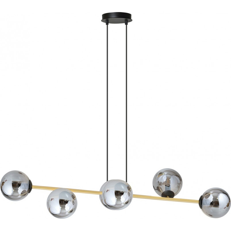 Lampa Gravity IV - Szklane Kule, Grafit/Złoto/Czarny | Emibig