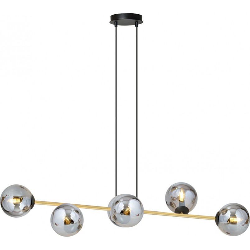 Lampa Gravity IV - Szklane Kule, Grafit/Złoto/Czarny | Emibig