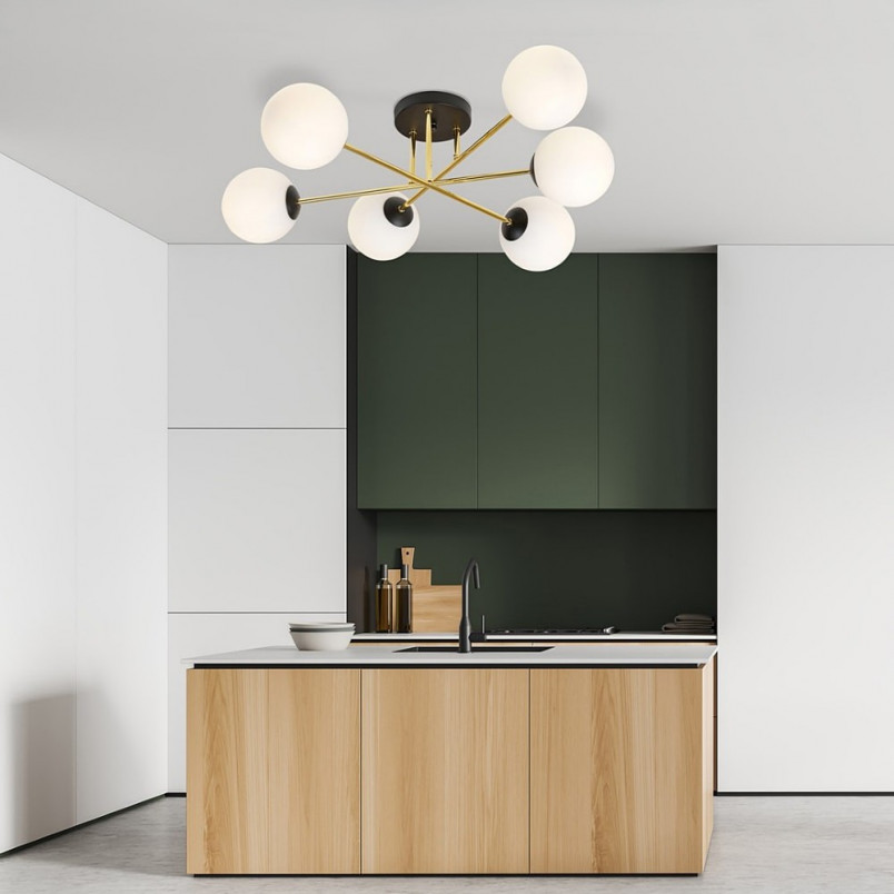 Lampa sufitowa Magnum | 6 szklanych kul, glamour | Emibig