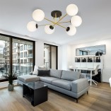Lampa sufitowa Magnum | 6 szklanych kul, glamour | Emibig