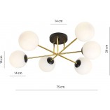 Lampa sufitowa Magnum | 6 szklanych kul, glamour | Emibig