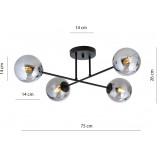 Lampa Sufitowa Roma 4 Kule Szklane - Emibig | Grafitowa