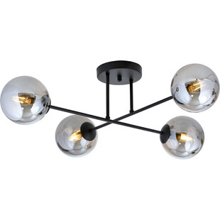 Lampa sufitowa 4 szklane kule Roma 75cm biało-grafitowa Emibig