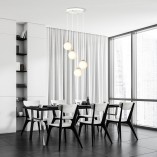 Lampa wisząca 4 szklane kule Royal 40cm biały / złoty Emibig