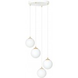 Lampa wisząca 4 szklane kule Royal 40cm biały / złoty Emibig