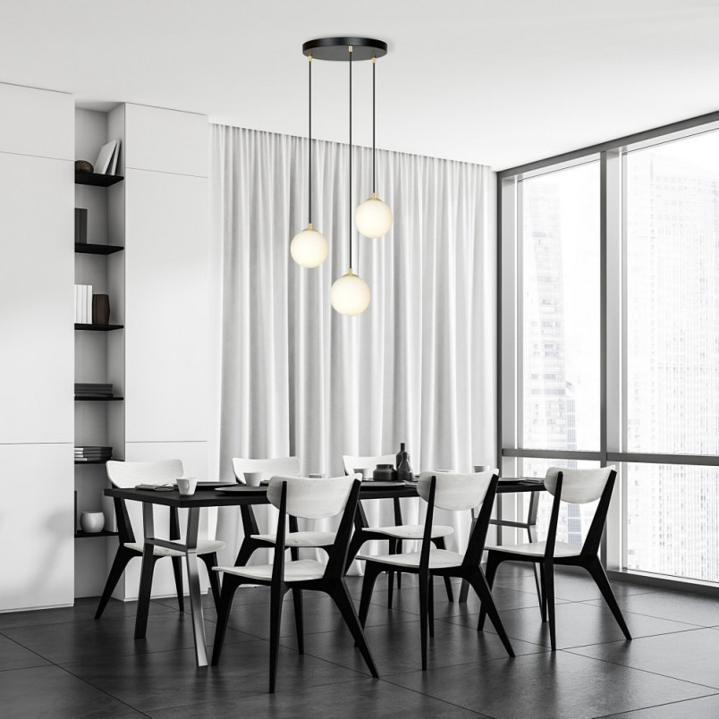 Lampa wisząca Royal 3 z białymi kulami - Emibig | Sklep