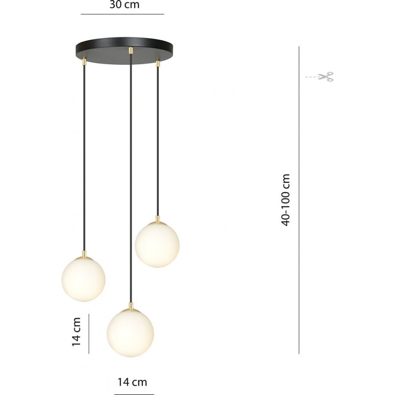Lampa wisząca Royal 3 z białymi kulami - Emibig | Sklep