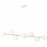 Lampa wisząca podłużna szklane kule Gravity VIII 140cm biały / złoty Emibig