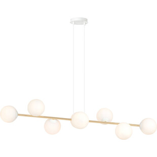 Lampa wisząca podłużna szklane kule Gravity VIII 140cm biały / złoty Emibig