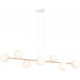 Lampa wisząca podłużna szklane kule Gravity VIII 140cm biały / złoty Emibig