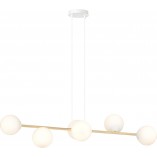 Lampa wisząca podłużna szklane kule Gravity IV 110cm biały / złoty Emibig