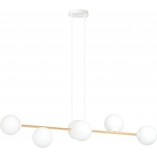 Lampa wisząca podłużna szklane kule Gravity IV 110cm biały / złoty Emibig