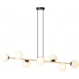 Lampa wisząca podłużna szklane kule Gravity VIII 140cm biały / złoty / czarny Emibig