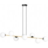 Lampa wisząca podłużna szklane kule Gravity VIII 140cm biały / złoty / czarny Emibig