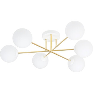 Lampa sufitowa 6 szklanych kul glamour Magnum 75cm biały / złoty Emibig