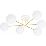Lampa sufitowa 6 szklanych kul glamour Magnum 75cm biały / złoty Emibig
