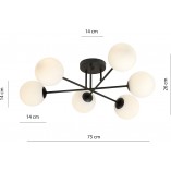 Lampa sufitowa Roma 6 kloszy biało-czarna Emibig | Sklep z lampami