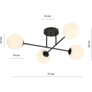 Lampa sufitowa Roma 4 biało-czarna | Emibig - Sklep z lampami