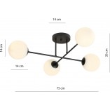 Lampa sufitowa Roma 4 biało-czarna | Emibig - Sklep z lampami