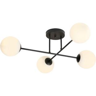 Lampa sufitowa 4 szklane kule Roma 75cm biało-czarna Emibig
