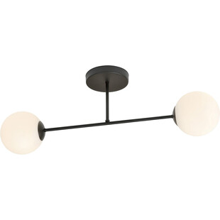Lampa sufitowa 2 szklane kule Roma 75cm biało-czarna Emibig
