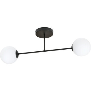Lampa sufitowa 2 szklane kule Roma 75cm biało-czarna Emibig