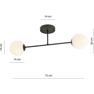 Lampa sufitowa Roma 2 - Biało-czarna, szkło Emibig | Sklep