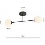Lampa sufitowa Roma 2 - Biało-czarna, szkło Emibig | Sklep