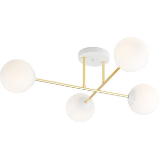 Lampa sufitowa 4 szklane kule glamour Magnum 55cm biały / złoty Emibig