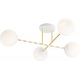 Lampa sufitowa Magnum | 4 szklane kule, biały/złoty | Emibig