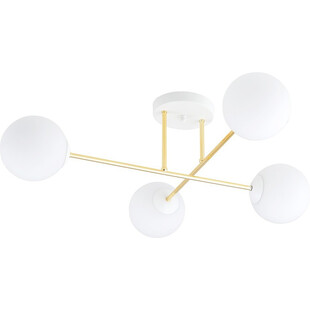 Lampa sufitowa 4 szklane kule glamour Magnum 55cm biały / złoty Emibig