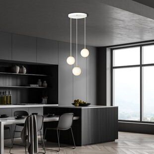 Lampa wisząca 3 szklane kule Royal 40cm biały / złoty Emibig