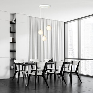 Lampa wisząca 3 szklane kule Royal 40cm biały / złoty Emibig