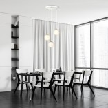 Lampa wisząca 3 szklane kule Royal 40cm biały / złoty Emibig