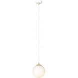 Lampa wisząca szklana kula Royal | Biały/Złoty Emibig