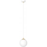 Lampa wisząca szklana kula Royal | Biały/Złoty Emibig