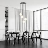 Lampa wisząca 4 szklane kule Royal 40cm biały / złoty / czarny Emibig