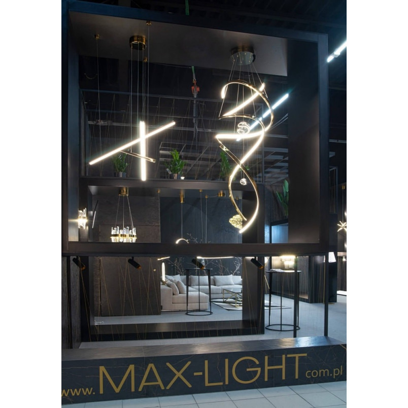 Lampa wisząca glamour Trio LED złota 100cm | MaxLight