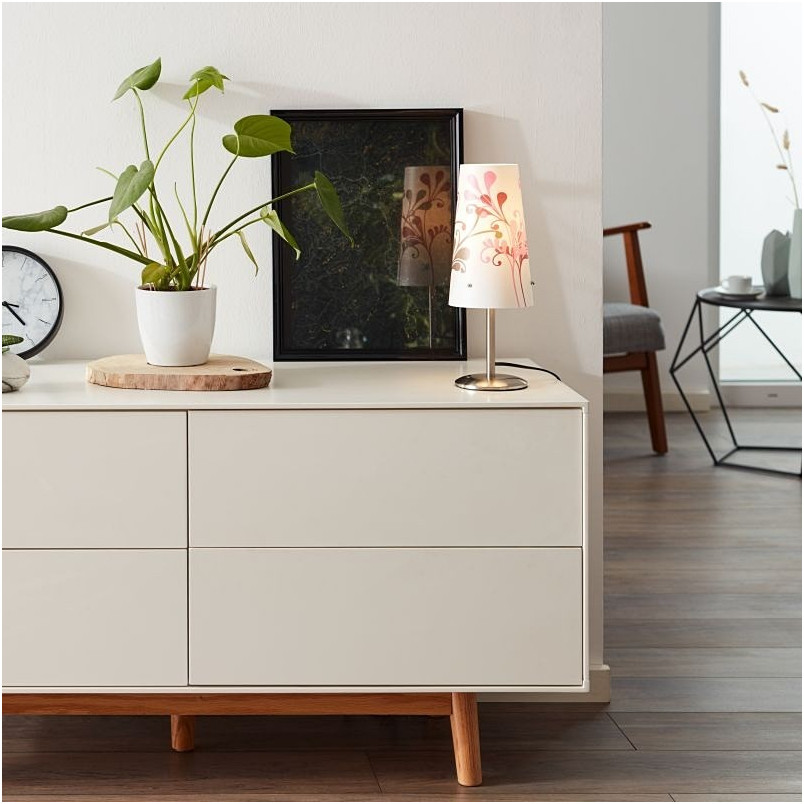 Lampa stołowa Isi - Różowa, Chrom - Brilliant | Kup online