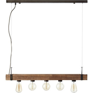Lampa wisząca drewniana Woodhill 80cm | Loftowa lampa Brilliant