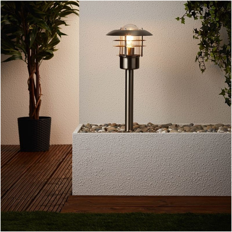 Lampa zewnętrzna Terrence - Srebrna, Stal Brilliant | Słupki ogrodowe