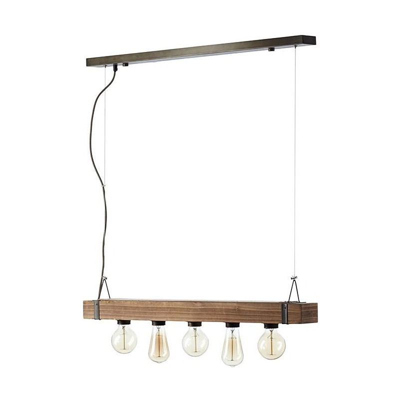 Lampa wisząca drewniana Woodhill 80cm | Loftowa lampa Brilliant